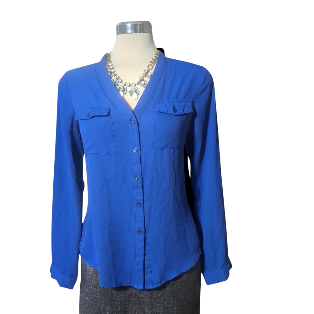 Sport Collection Vibrant Blue Button-Down Shirt Size S P